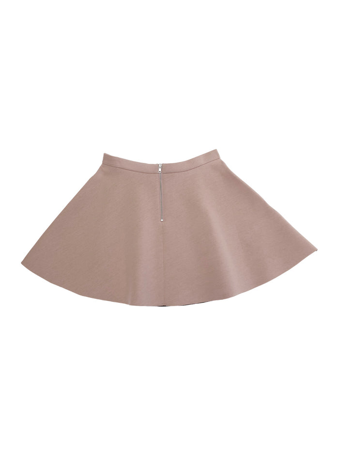 Flared Skirt with Logo Lettering on the Front in Cotton Blend for Girls Pink Polyurethane