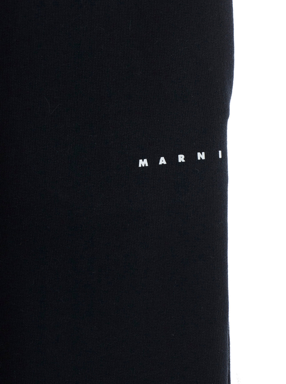 Black Cotton Pants with Front Logo Lettering and Oversized Hem for Girls Trousers