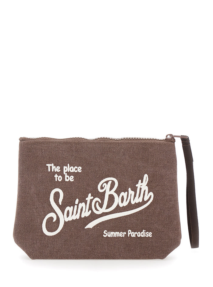 ALINE Tote Bag with Brown Cotton Details for Women Clutches And Pochettes