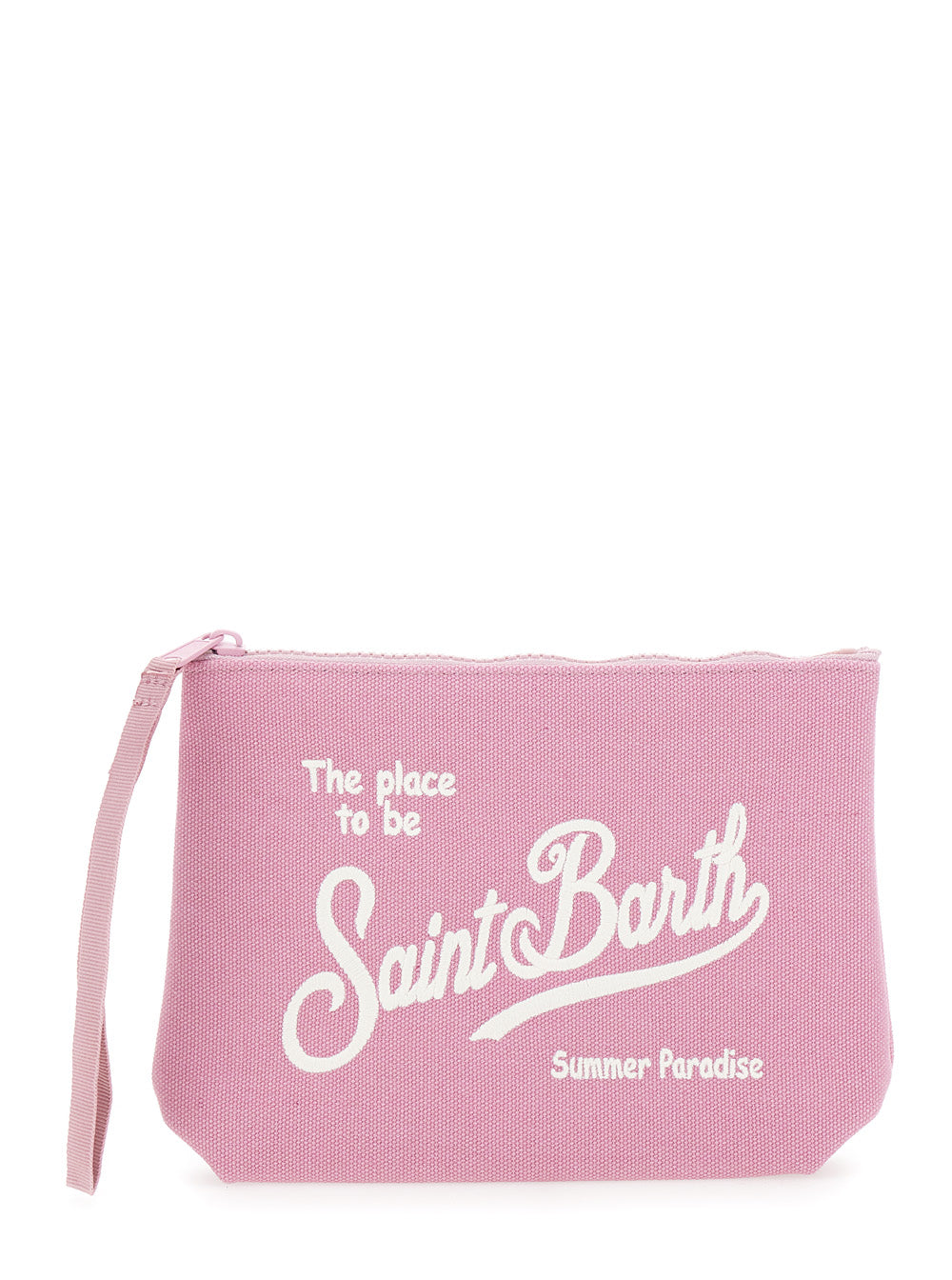 ALINE Pink Tote Bag with Zip Closure and Cotton Detail Clutches Pochettes