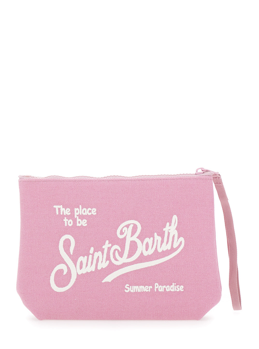 ALINE Pink Tote Bag with Zip Closure and Cotton Detail Clutches Pochettes