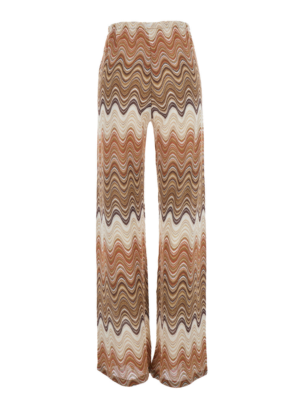 Multicolor Pants Tonia - Sea Wave Lurex 18l With Elastic Waist And Side Pockets Tech Fabric Polyester Trousers