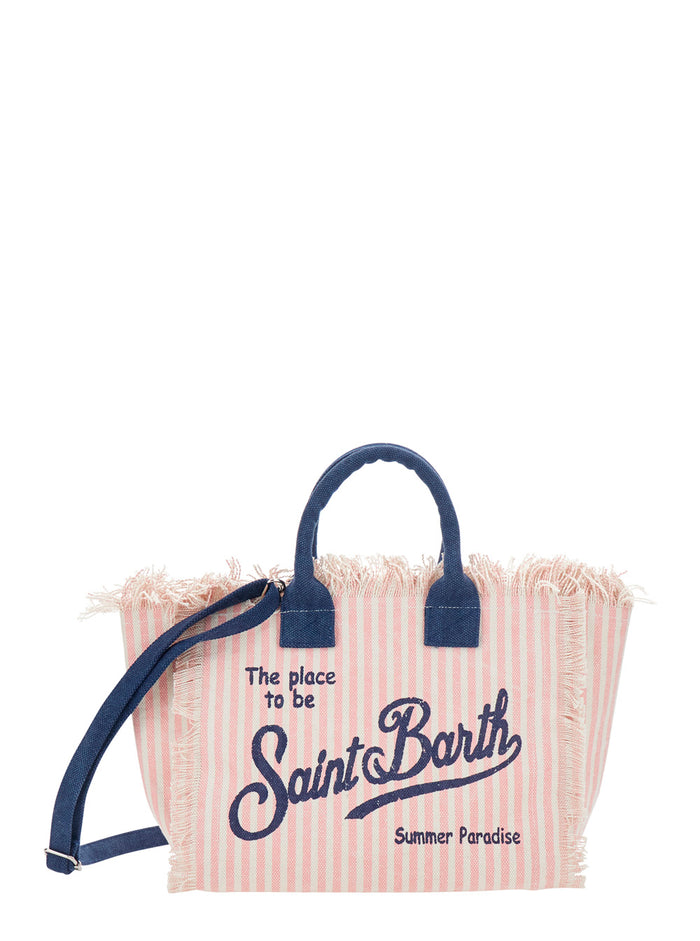 Handbag Colette With Contrast Details Pink Cotton For Women Hand Bags