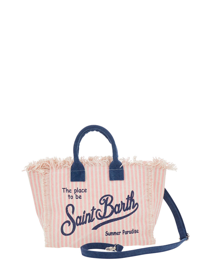 Handbag Colette With Contrast Details Pink Cotton For Women Hand Bags