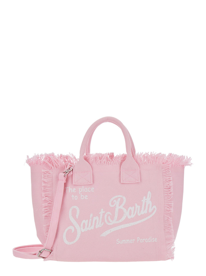 Handbag Colette With White Cotton Details For Women Pink Hand Bags