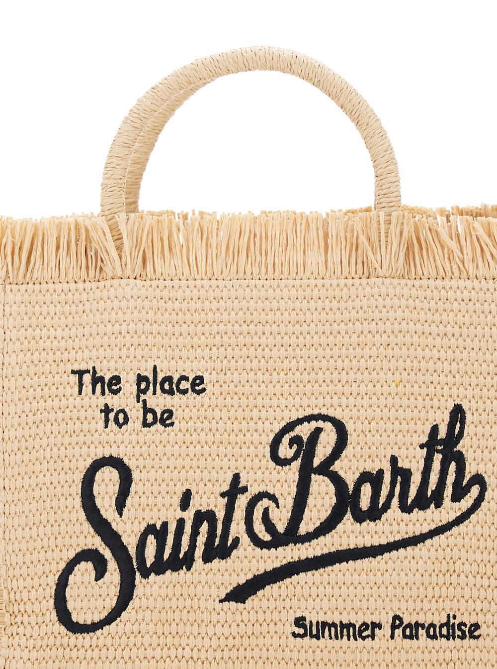 Colette Beige Handbag With Logo On The Front And Frayed Edges Straw Women Polypropylene Cotton Hand Bags