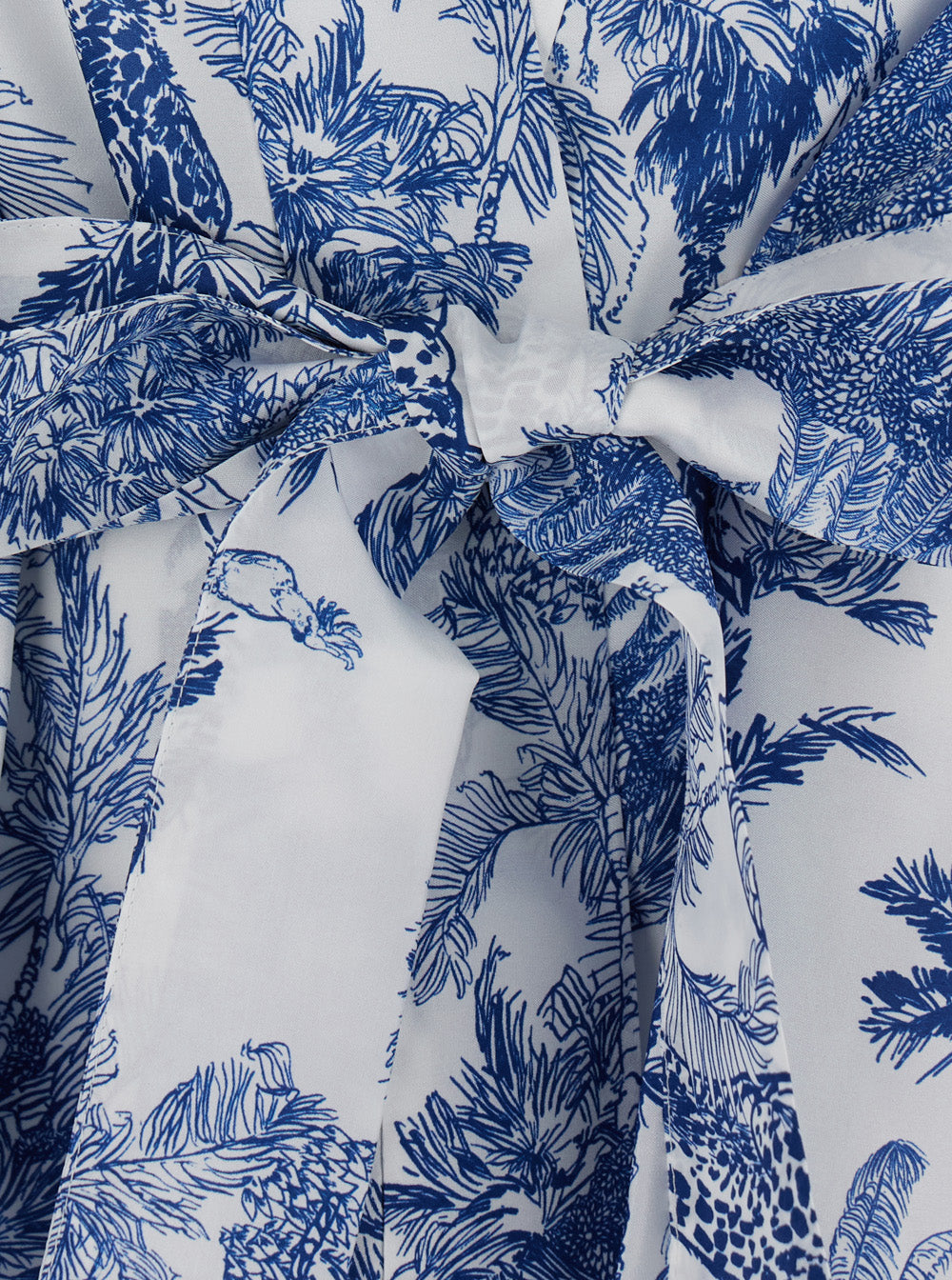 Carly Scarf With Jungle Oceania Print Blue Silk For Women Blu Jersey