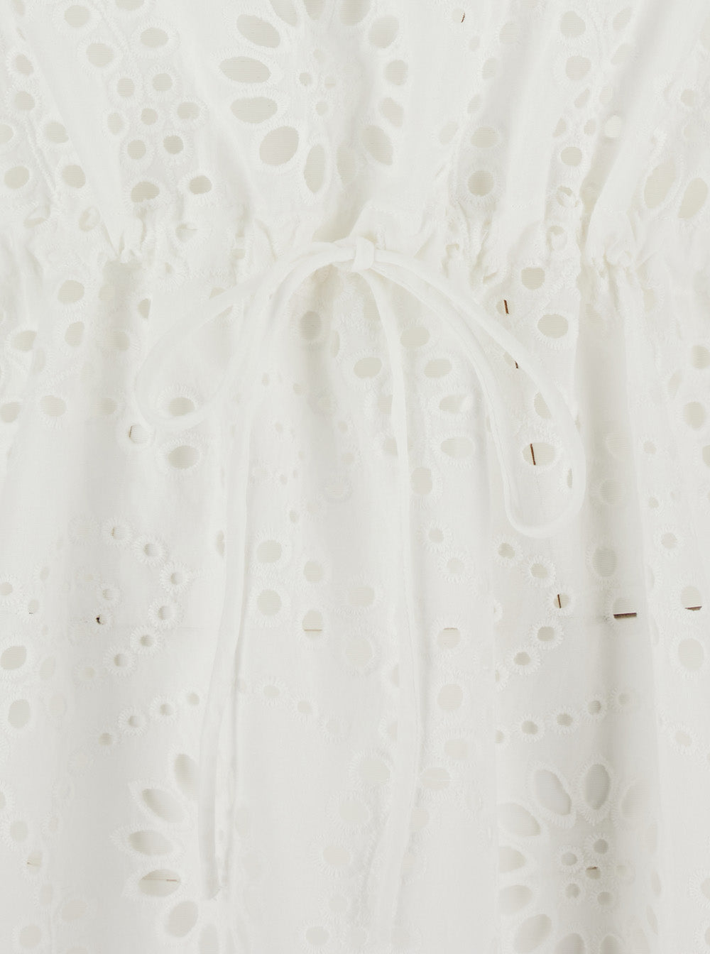 Kaftan Iria - Sangallo Sunflower Embry 01 White Lightweight Clothing With Lace Details Polyester Women Beachwear