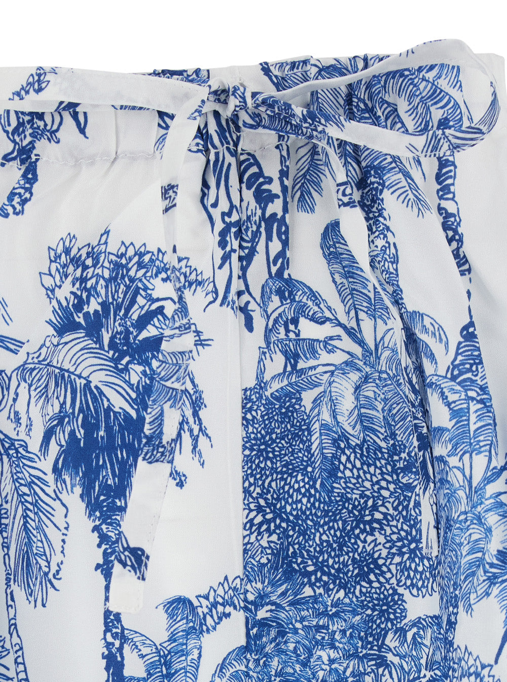 Kammy - Silk Habotai Scarf Jungle Oceania 01 Blue With Print Women Blu Shorts And Bermuda