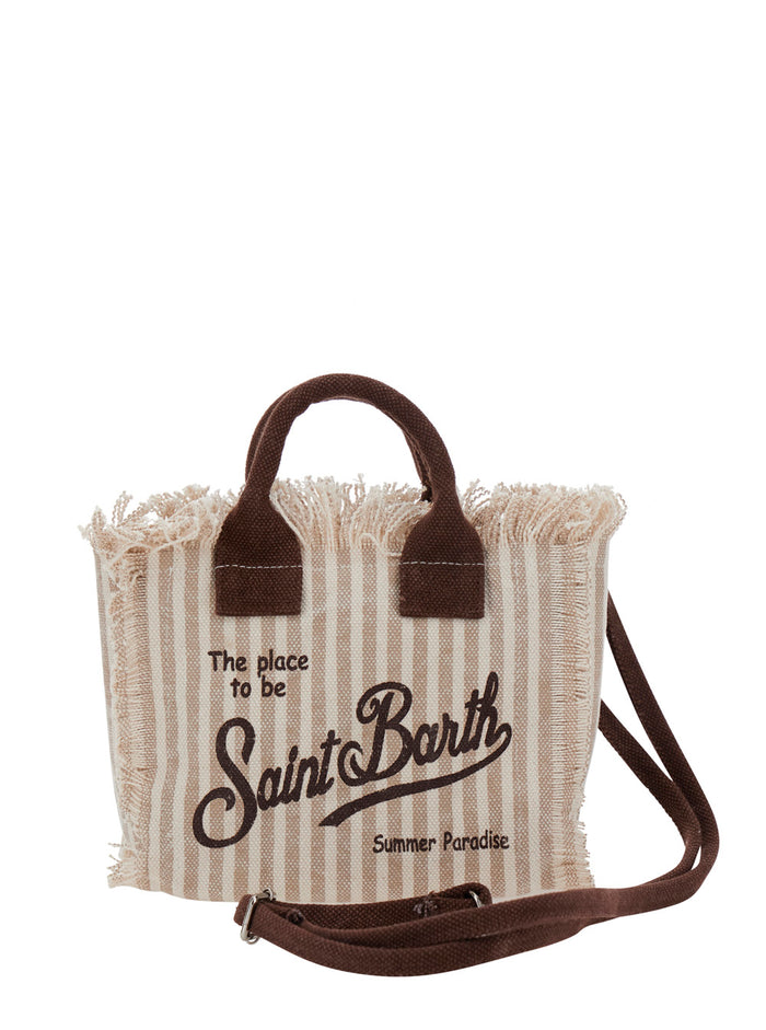 Handbag Vanity Mini With Handles And Zip Closure Beige Cotton For Women Hand Bags