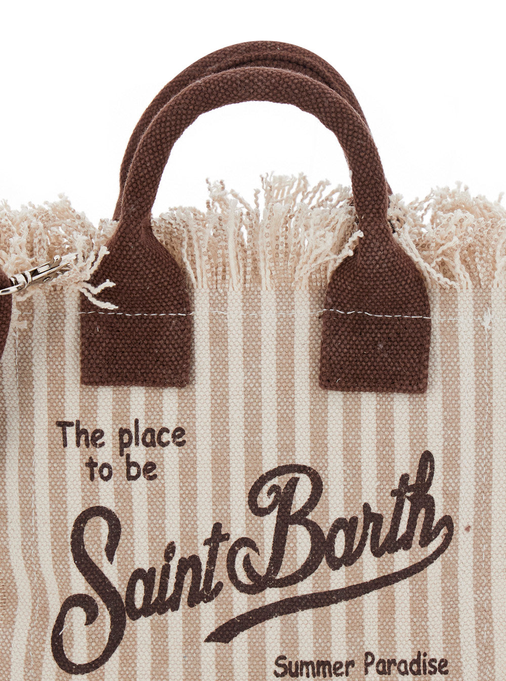 Handbag Vanity Mini With Handles And Zip Closure Beige Cotton For Women Hand Bags
