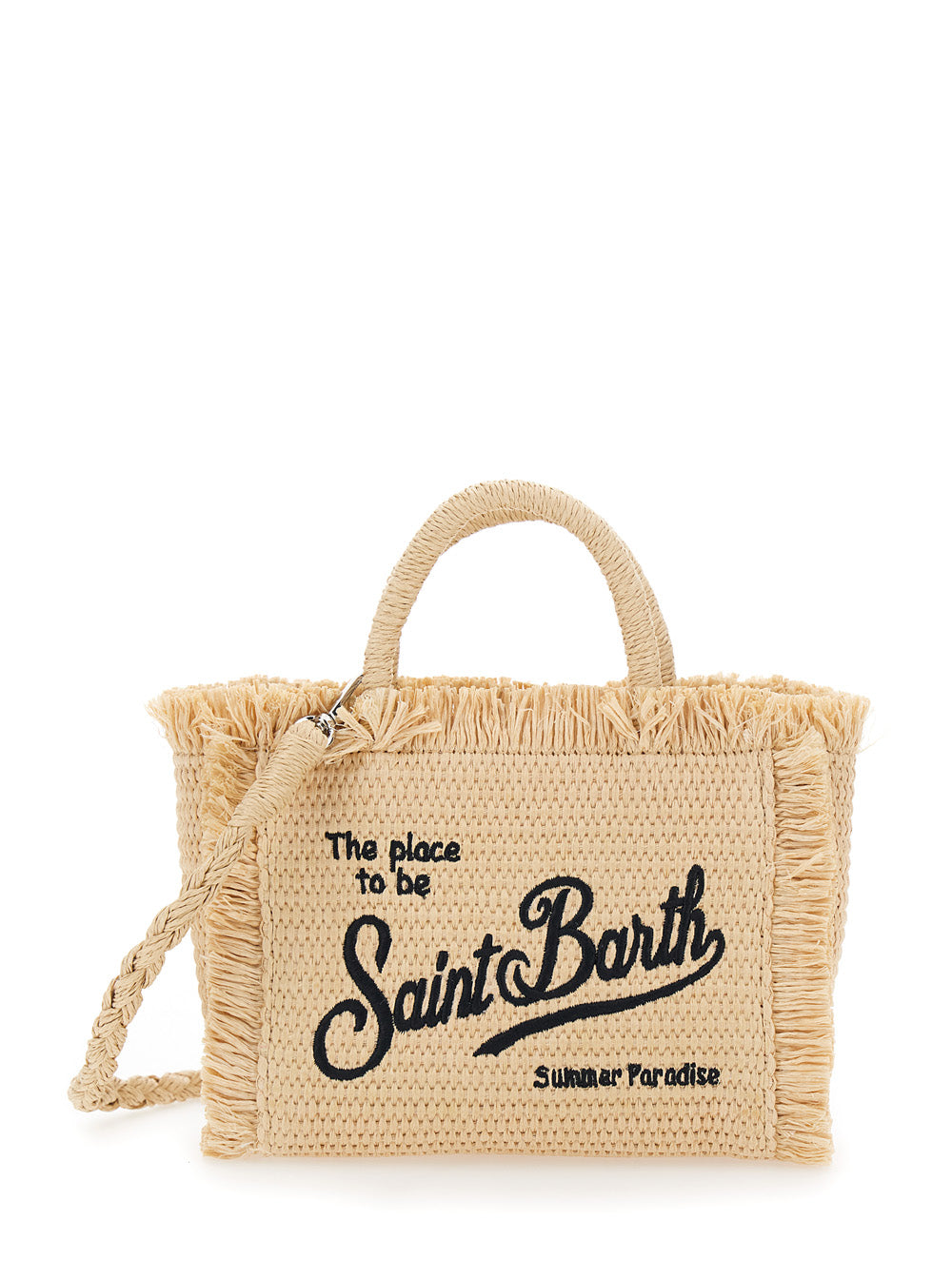 Vanity Mini Beige Handbag With Logo On The Front Straw Women Polypropilenic Cotton Hand Bags