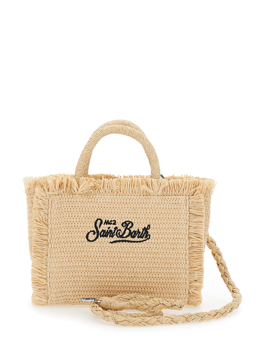 Vanity Mini Beige Handbag With Logo On The Front Straw Women Polypropilenic Cotton Hand Bags