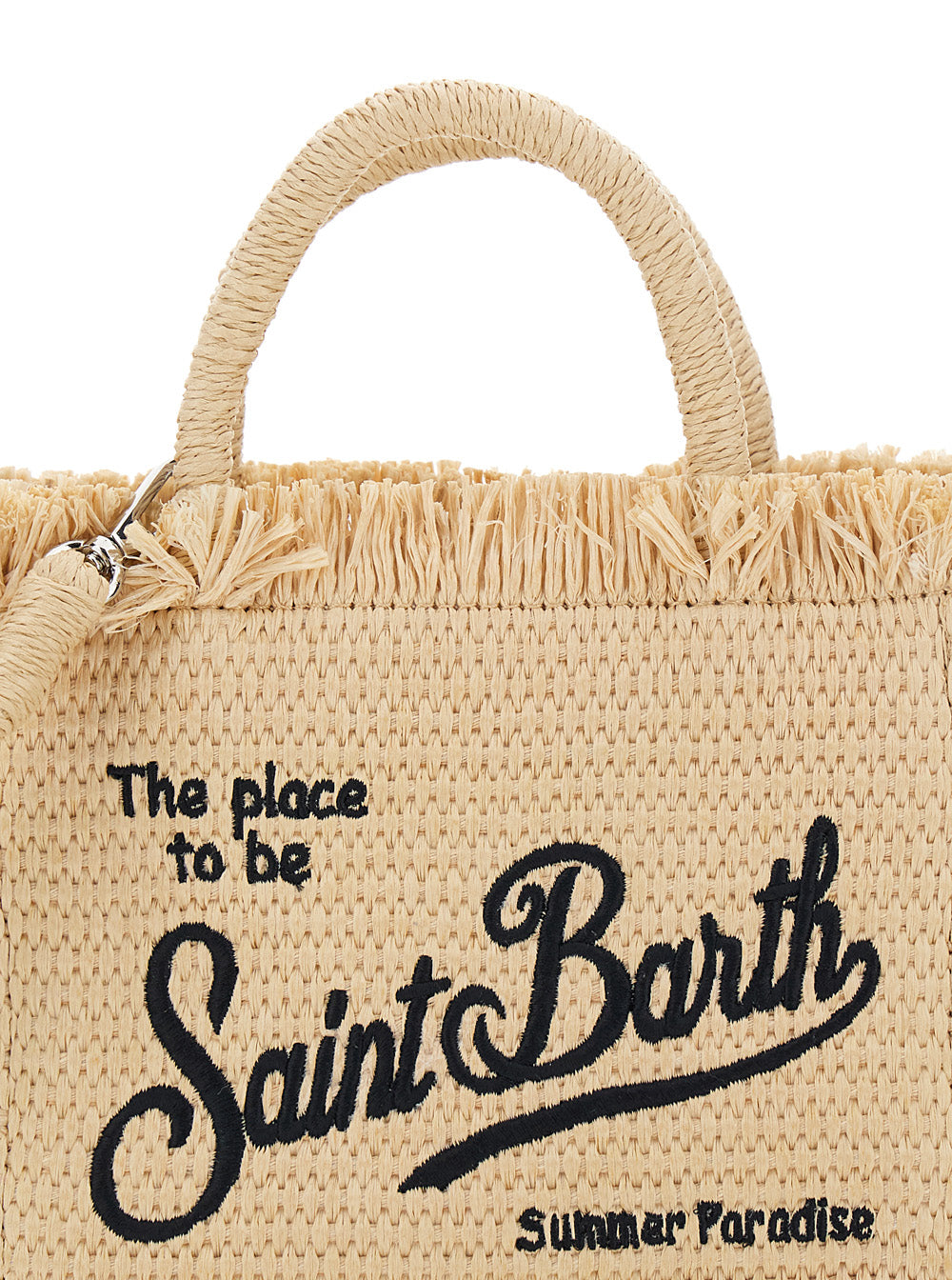 Vanity Mini Beige Handbag With Logo On The Front Straw Women Polypropilenic Cotton Hand Bags