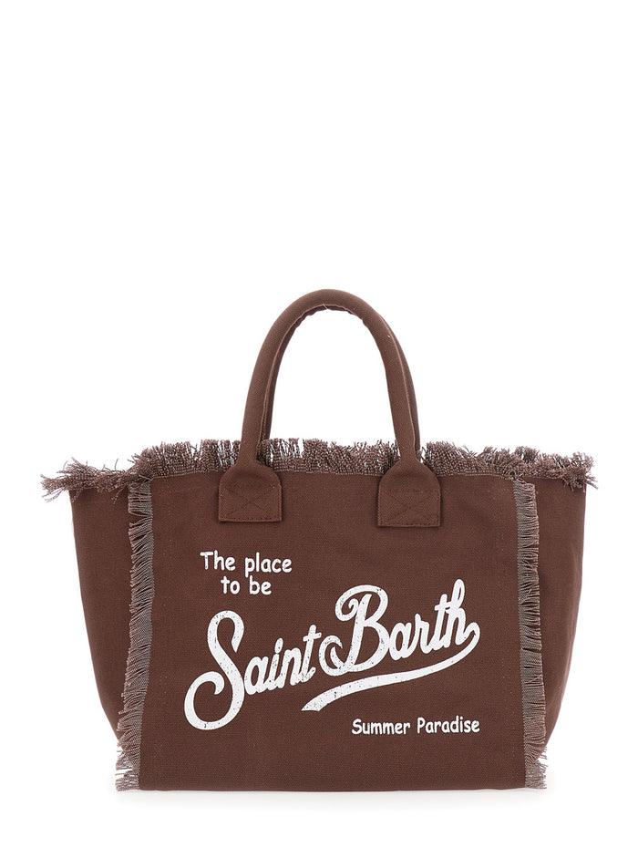 Handbag Vanity Brown Cotton For Women Hand Bags