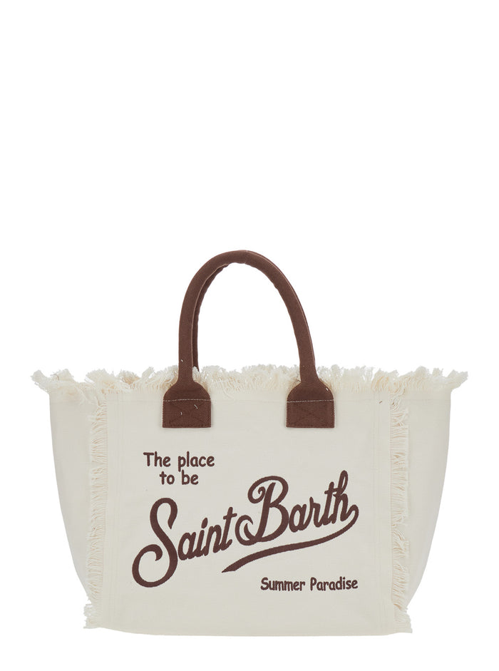 Handbag Vanity With Beige Cotton Details For Women Hand Bags