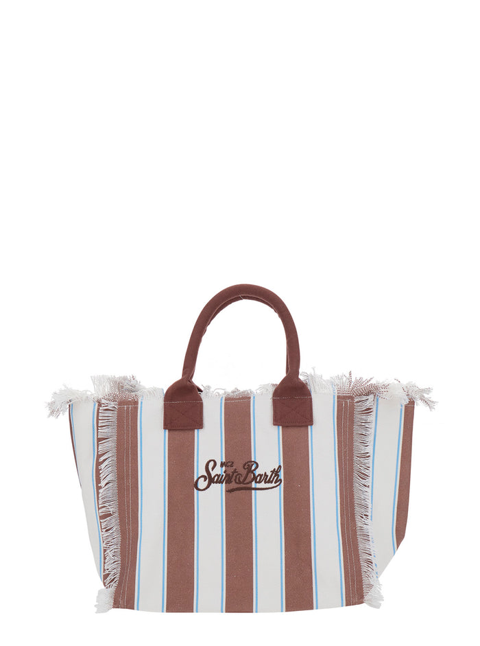 Handbag Vanity With Brown Cotton Details For Women Hand Bags