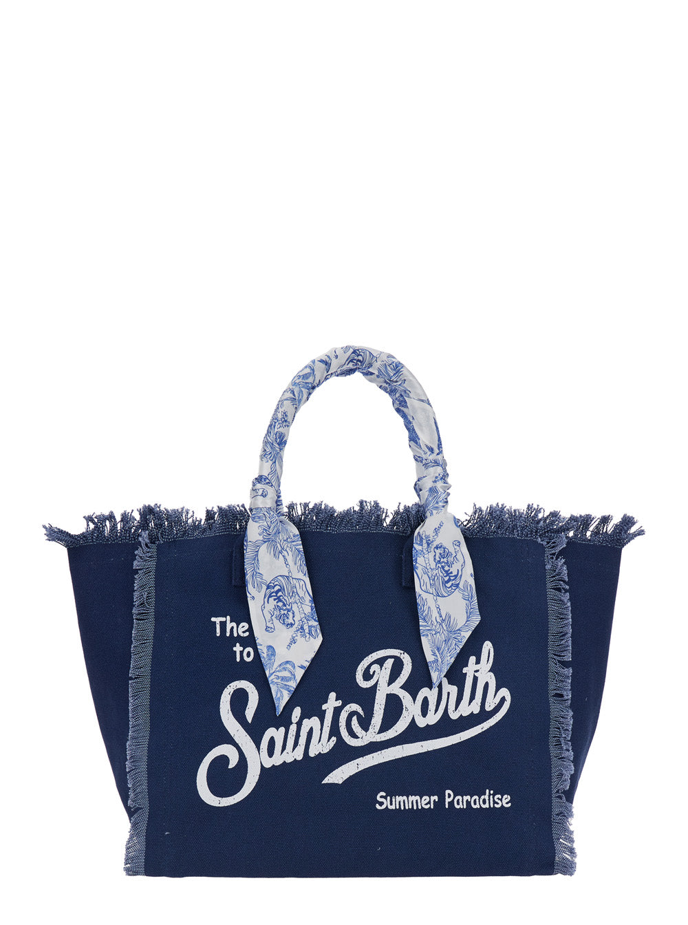 Handbag Vanity Foulard Blue With Scarf Print Cotton For Women Blu Hand Bags