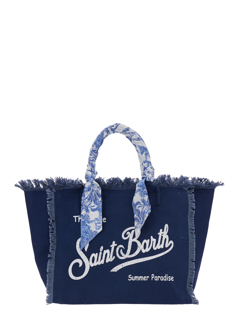 Handbag Vanity Foulard Blue With Scarf Print Cotton For Women Blu Hand Bags