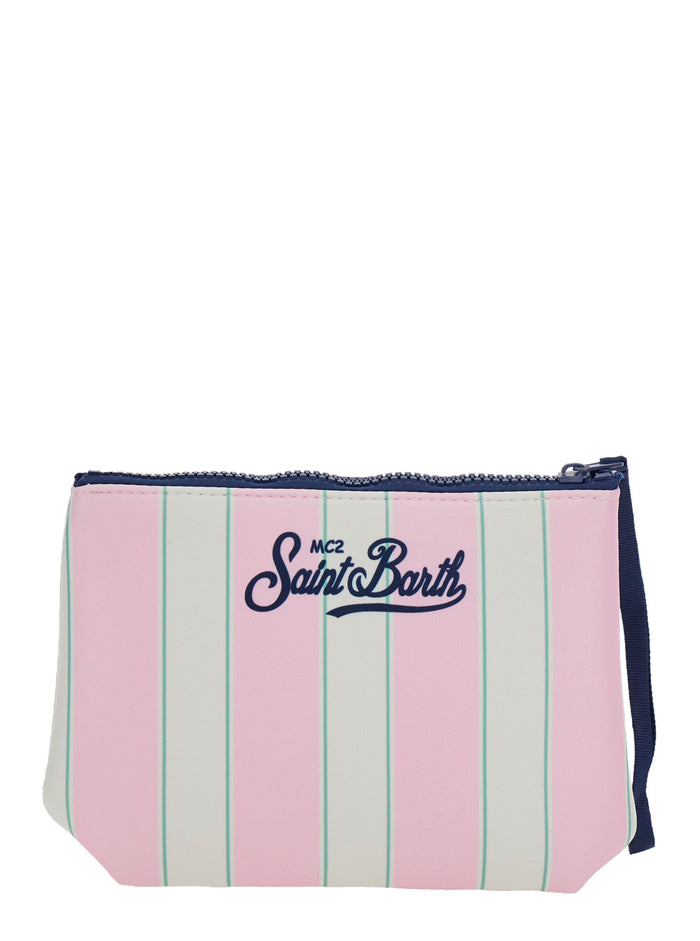 ALINE Leather Pink Clutch Bag with Chain Handle Clutches And Pochettes