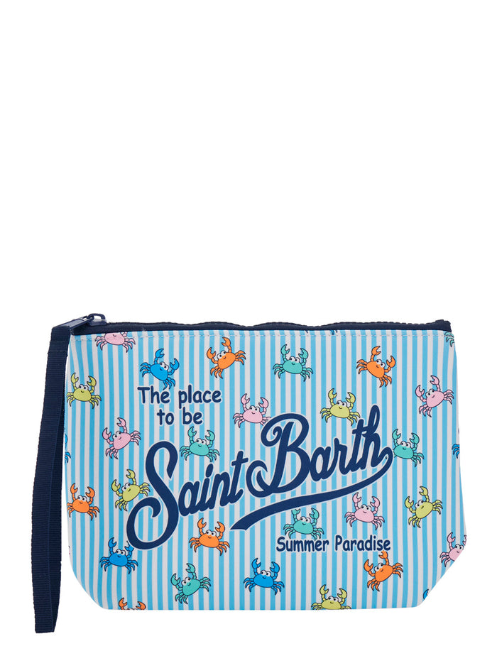 ALINE Blue Shoulder Bag with Zipper Closure and Adjustable Fabric Strap Light Clutches Pochettes