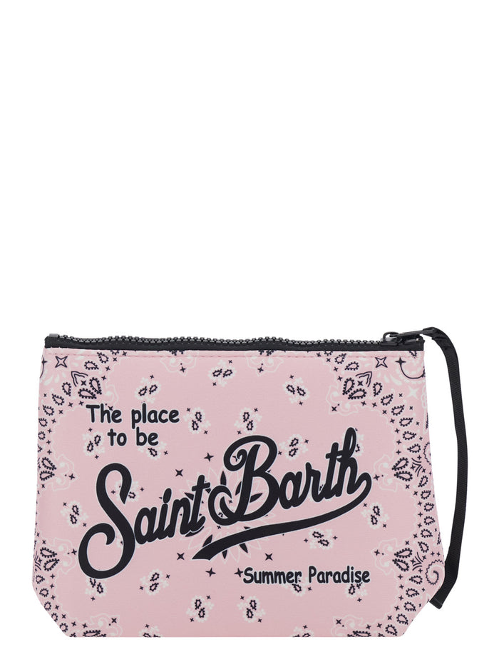 Aline Pink Leather Detail Clutch Bag Clutches And Pochettes