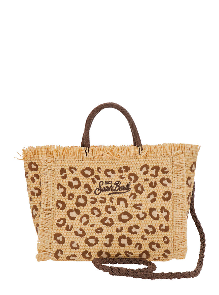 Handbag COLETTE STRAW with Beige Handles for Women Hand Bags
