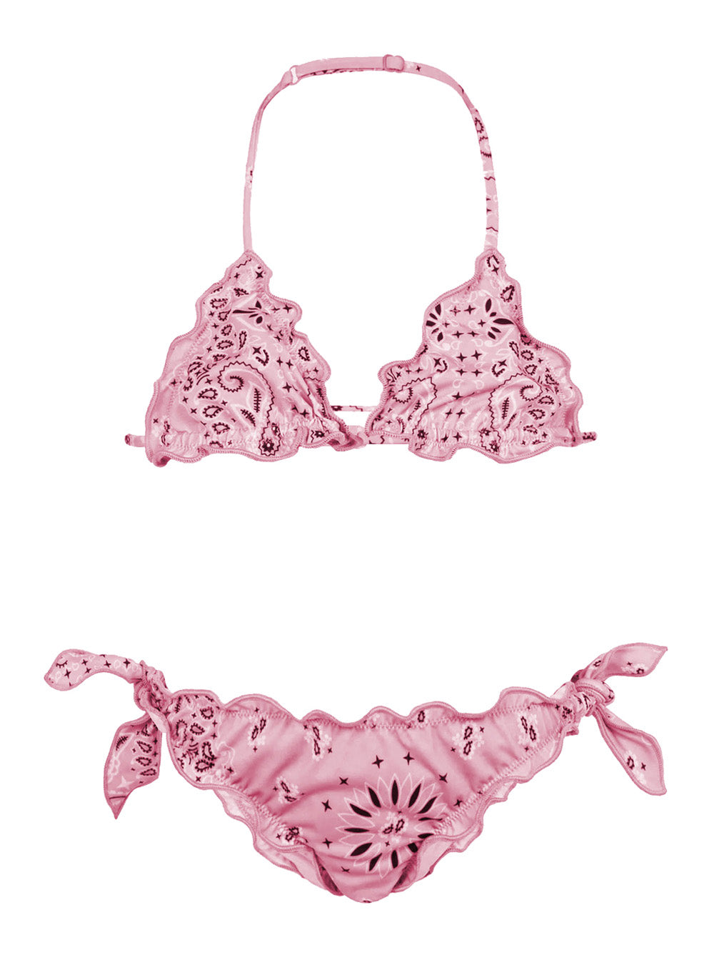 Bikini CRIS - Bandanna with all-over motif In Tech Fabric Pink Women Beachwear