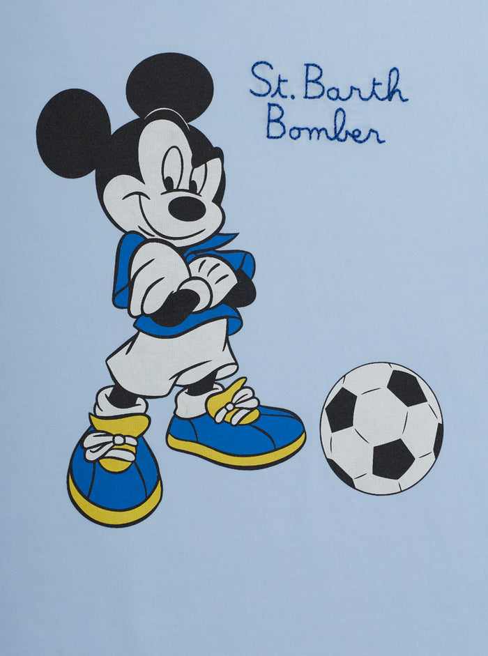 Blue T-Shirt Denver Jr - Mickey Goal With Print Detail On The Front Kids Cotton Light Tshirts And Polo Shirts