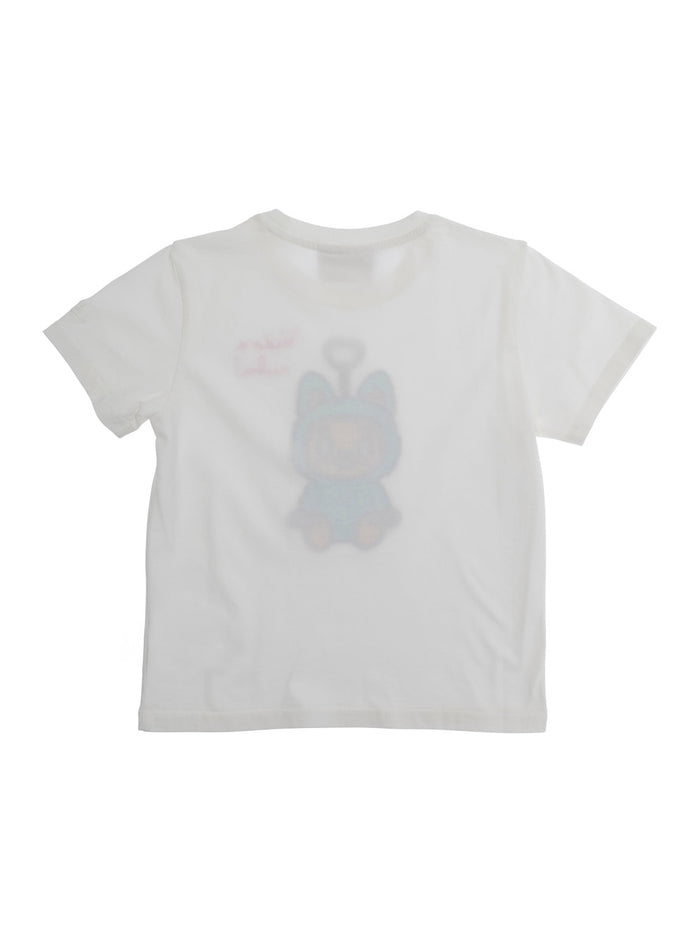White T-Shirt Vado Ruba Monster Terry 01n Emb Cotton Tshirts And Polo Shirts