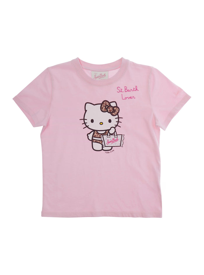 Elly Pink T-Shirt With Front Print And Short Sleeves Cotton Girl Tshirts Polo Shirts
