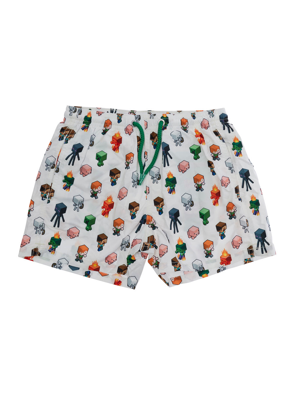 One-Piece Swimsuit Jean Lighting - White With Print And Details Tech Fabric Kids Beachwear