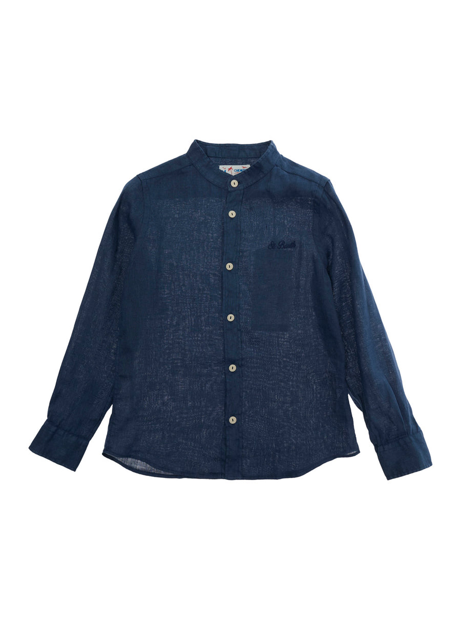 Womens Blouse Pati Blue Linen Shirt