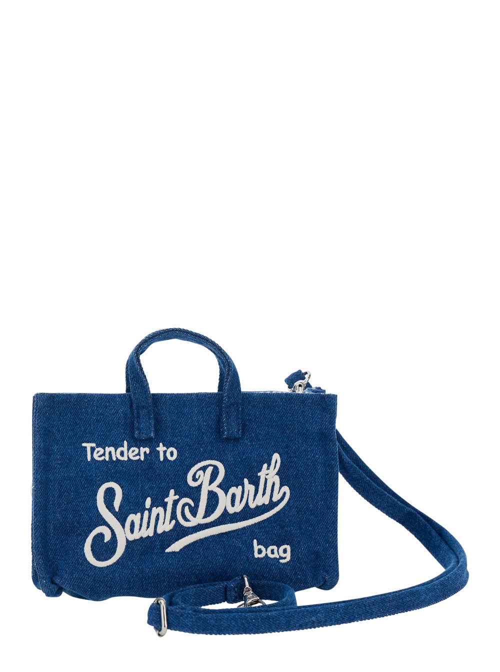 PHONE BAG DENIM EMB - Mini Blue with Print In Child Blu