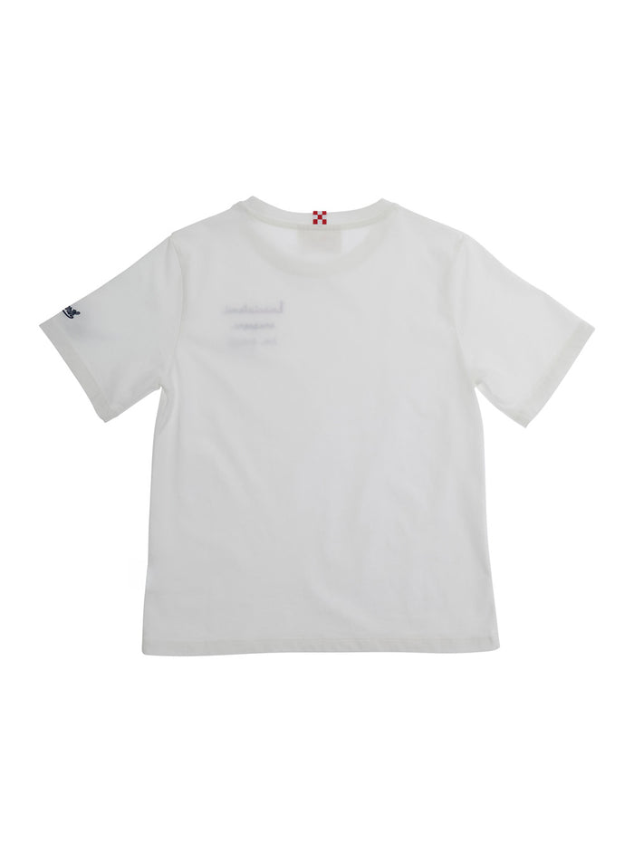 T-Shirt Portofino Jr With Front Print In White Kids Tshirts And Polo Shirts