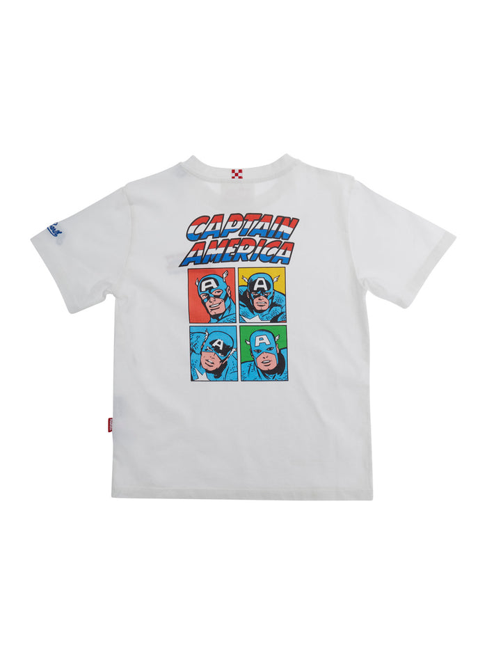 White T-Shirt With Face Print On The Front Tshirts And Polo Shirts