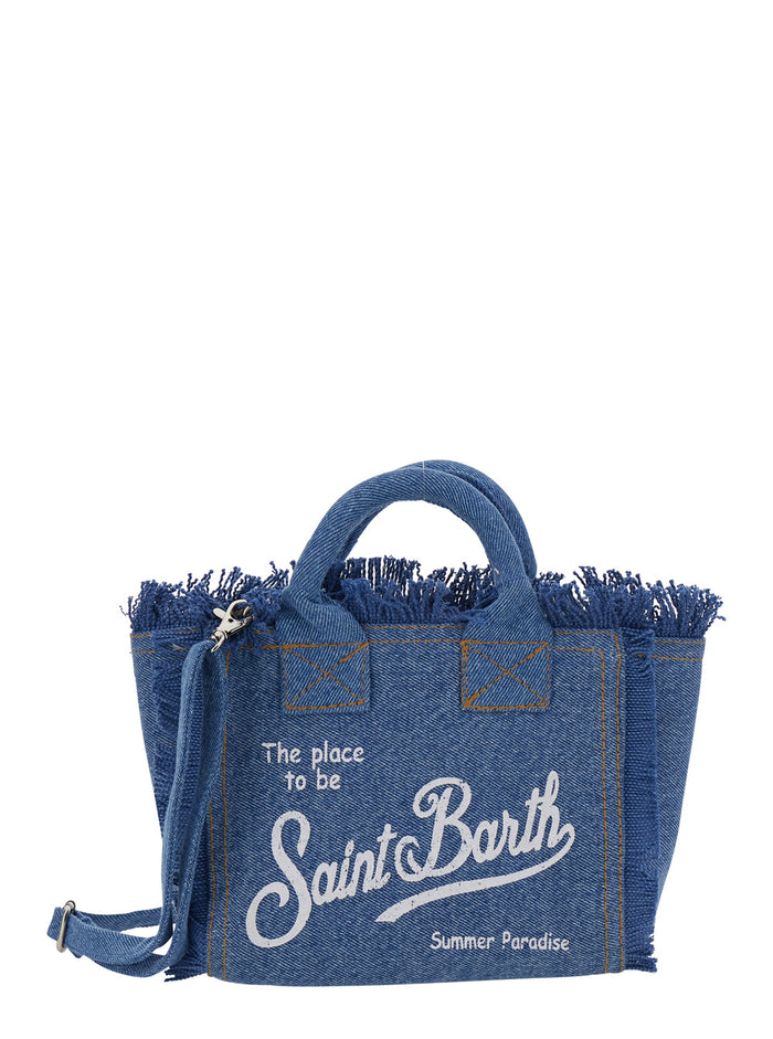 Handbag Vanity Mini with Handles and Logo in Blue for Women Blu Hand Bags