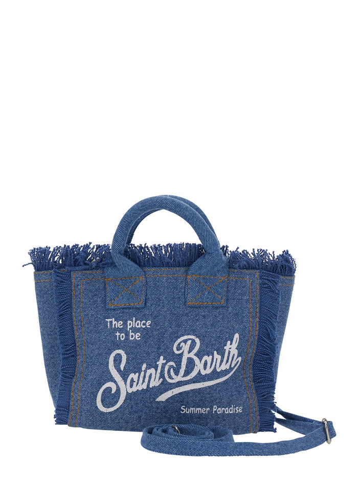 Handbag Vanity Mini with Handles and Logo in Blue for Women Blu Hand Bags