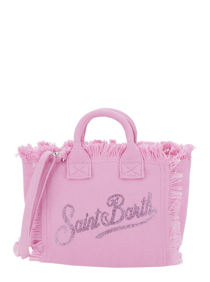 Handbag Vanity Mini With Pink Leather Handles For Women Hand Bags