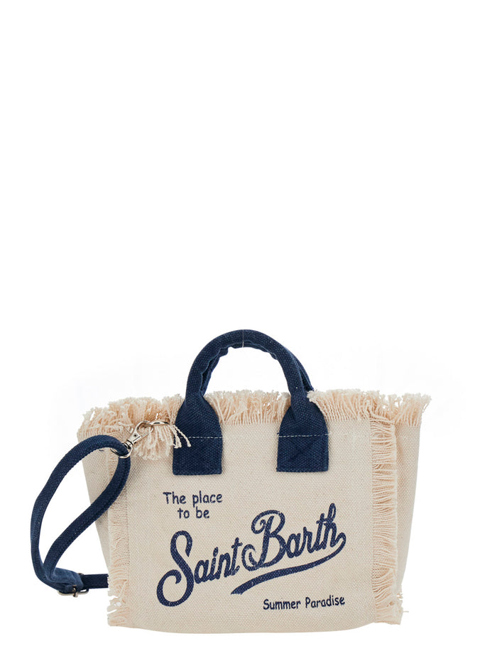 Handbag VANITY MINI with leather details White Hand Bags