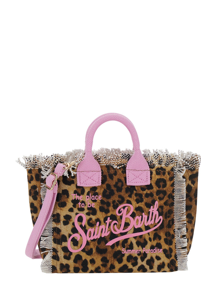 Handbag Vanity Mini with Multicolor Details in Leather Hand Bags