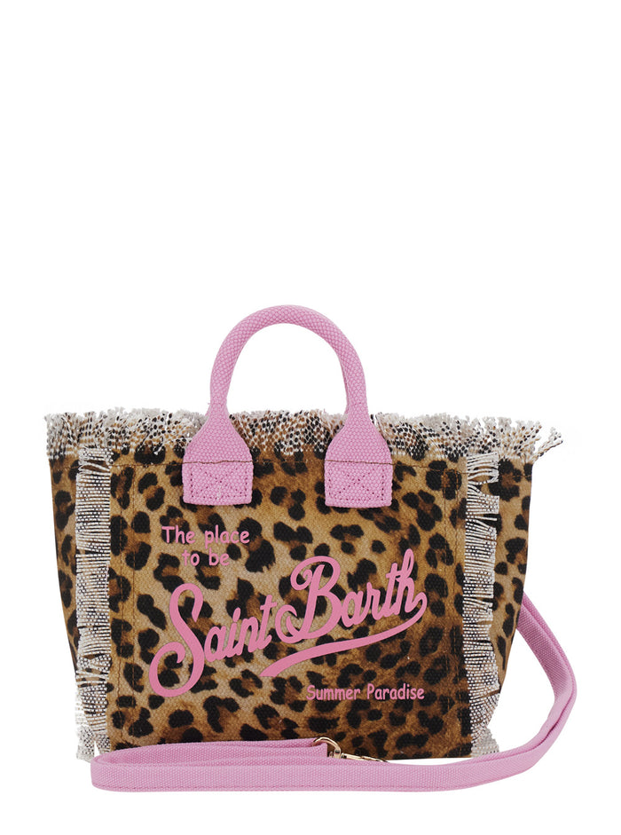 Handbag Vanity Mini with Multicolor Details in Leather Hand Bags