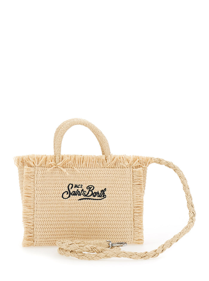 Handbag Vanity Mini Straw With Beige Handles For Women Hand Bags