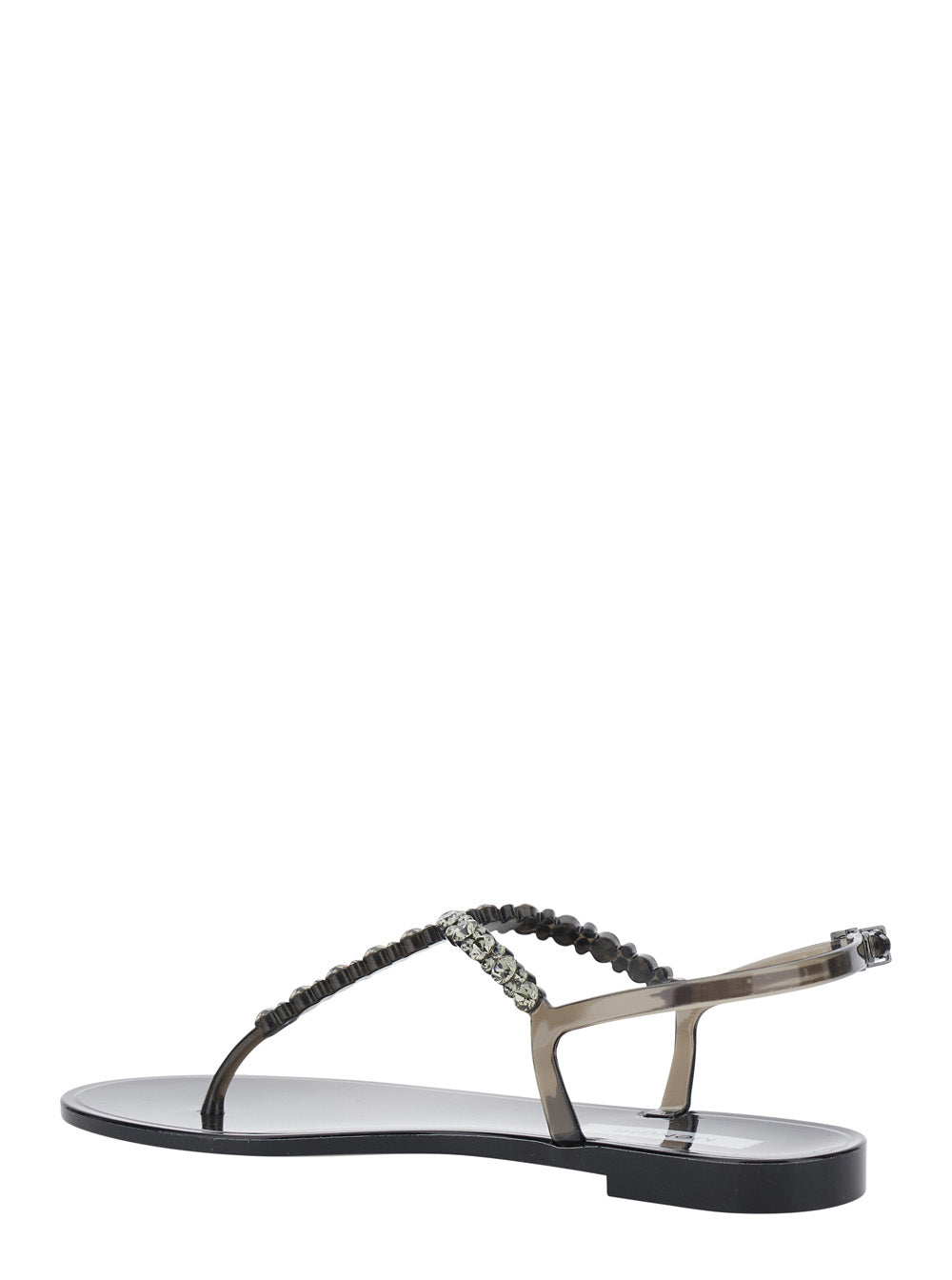 Sandals 102-Sw Bianca Jelly Flat With Black Pvc Straps For Women Shoes