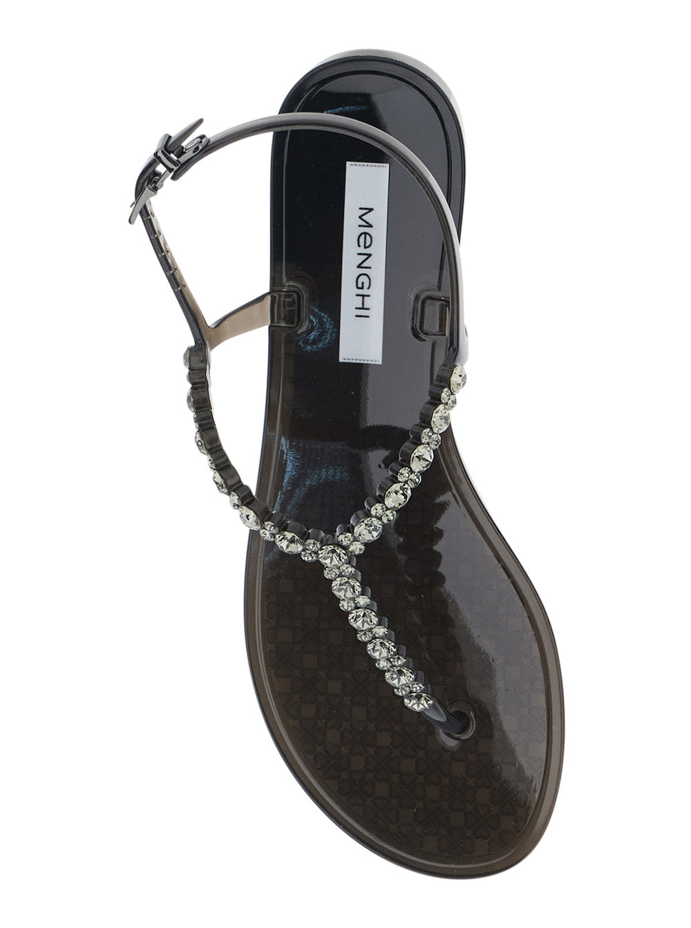 Sandals 102-Sw Bianca Jelly Flat With Black Pvc Straps For Women Shoes