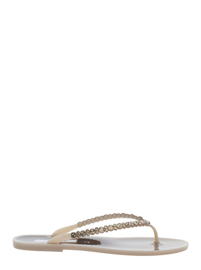 Berta Jelly Flat Slippers Beige With Minimalist Design In Pvc Women Shoes