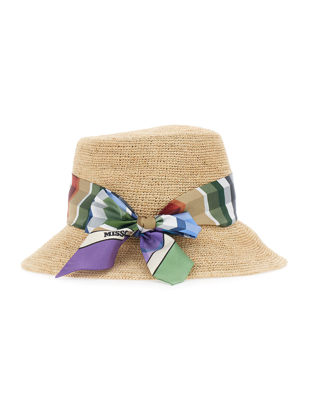 Womens Multicolor Maxi Bow Wide Brim Fisherman Hat in Raffia And Gloves