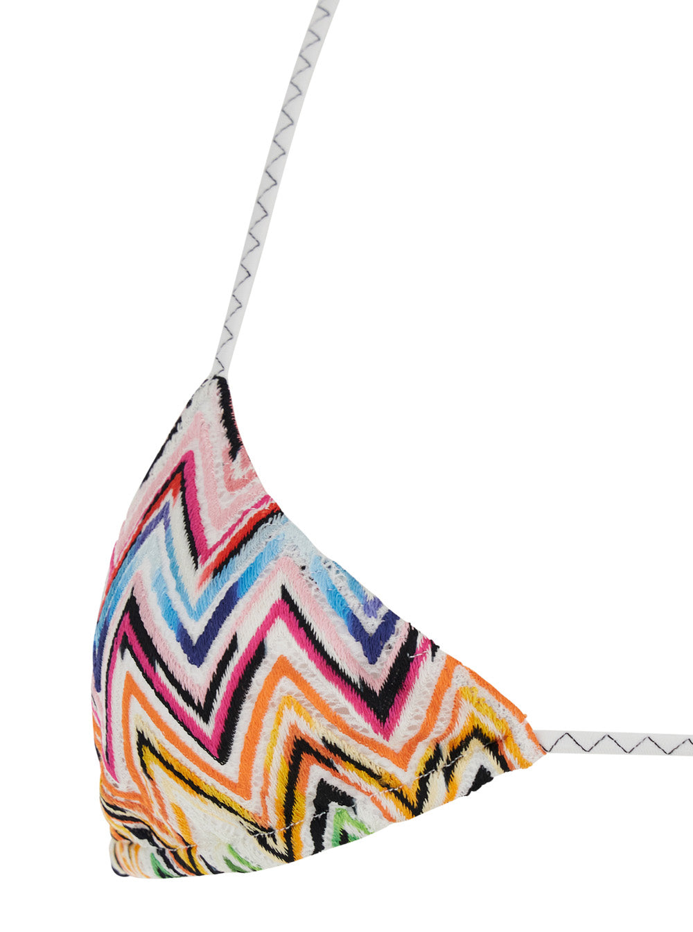 Multicolor Bikini with Adjustable Knot Closure and All-Over ZigZag Motif in Viscose Blend for Women Polyamide Elastane Beachwear