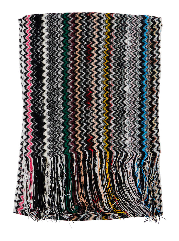 Scarf SC35VIDA4940001 Multicolor with Zig Zag Motif in Viscose Women Scarfs And Foulards