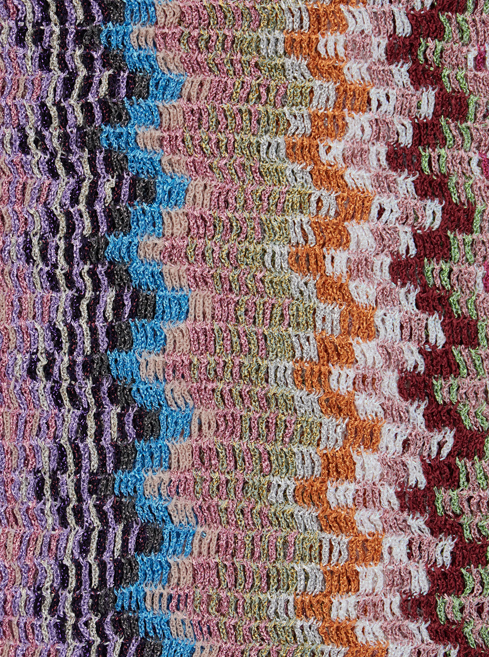 ZigZag Scarf with Fringed Edge in Viscose Blend Multicolor Women Polyester Scarfs And Foulards